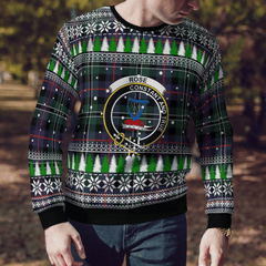 Clan Rose Hunting Modern Crest Tartan Christmas Ugly Sweater PP22 Rose Hunting Modern Crest Tartan Tartan Ugly Sweater