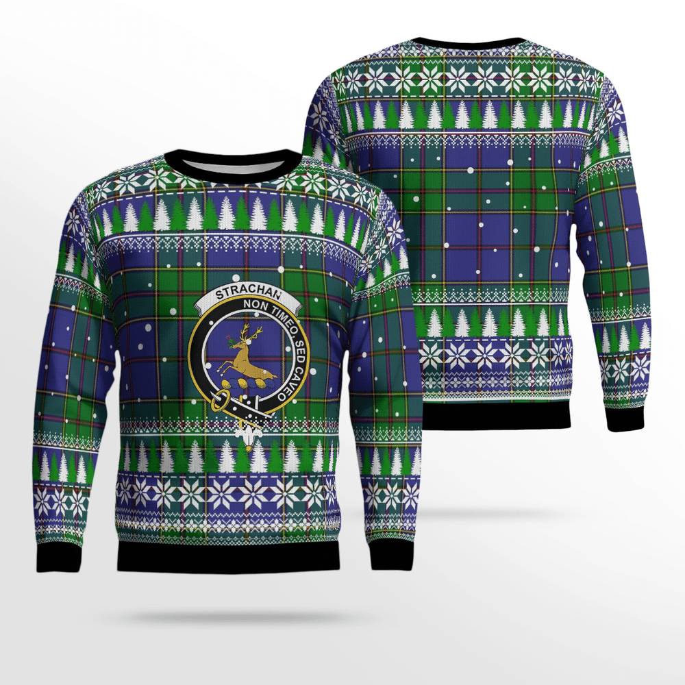 Clan Strachan Crest Tartan Christmas Ugly Sweater RO96 Strachan Crest Tartan Tartan Ugly Sweater
