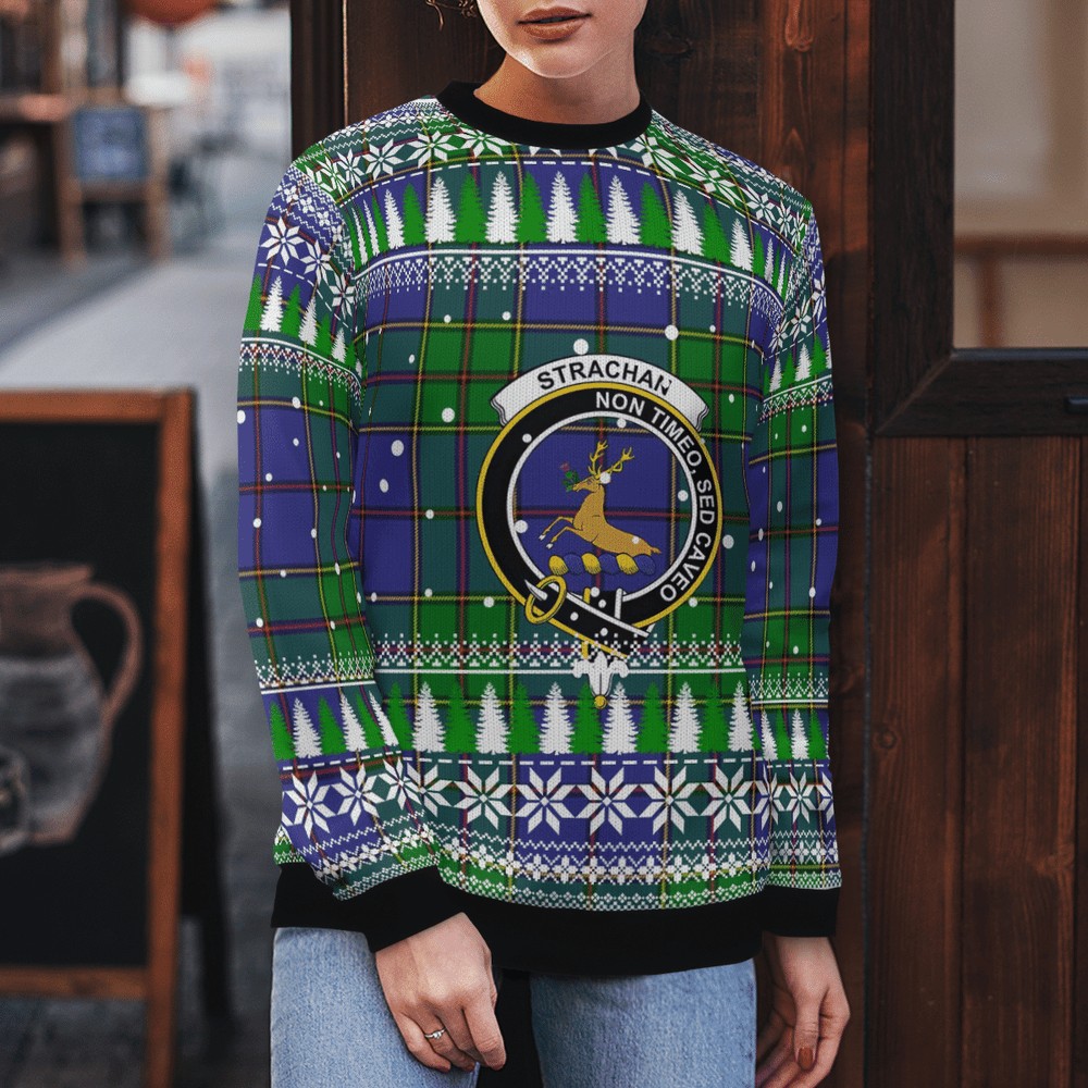 Clan Strachan Crest Tartan Christmas Ugly Sweater RO96 Strachan Crest Tartan Tartan Ugly Sweater