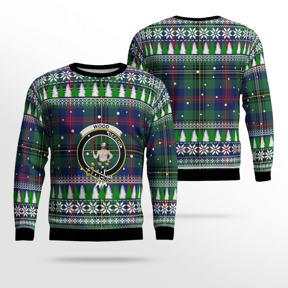 Clan Wood Modern Crest Tartan Christmas Ugly Sweater HP76 Wood Modern Crest Tartan Tartan Ugly Sweater