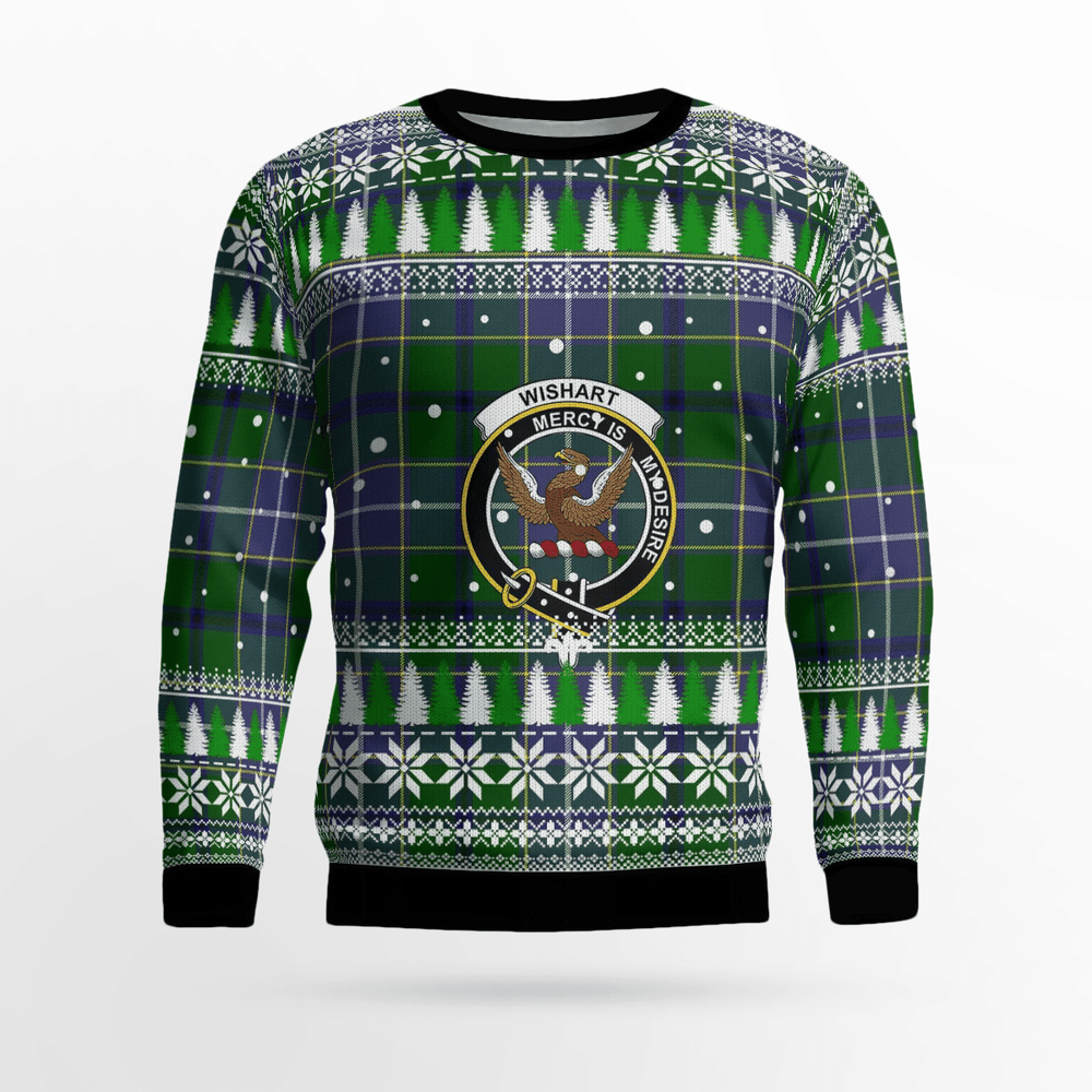 Clan Wishart Hunting Crest Tartan Christmas Ugly Sweater TA75 Wishart Hunting Crest Tartan Tartan Ugly Sweater