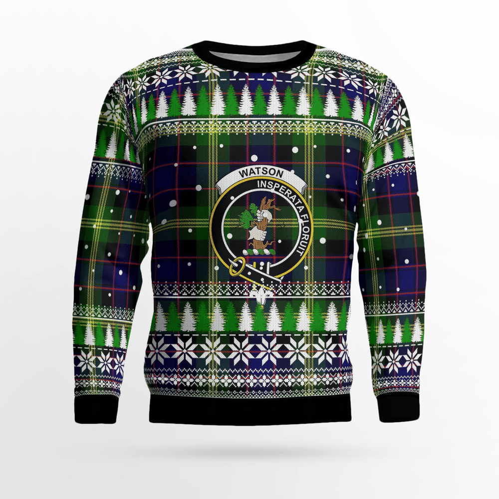 Clan Watson Modern Crest Tartan Christmas Ugly Sweater DX83 Watson Modern Crest Tartan Tartan Ugly Sweater
