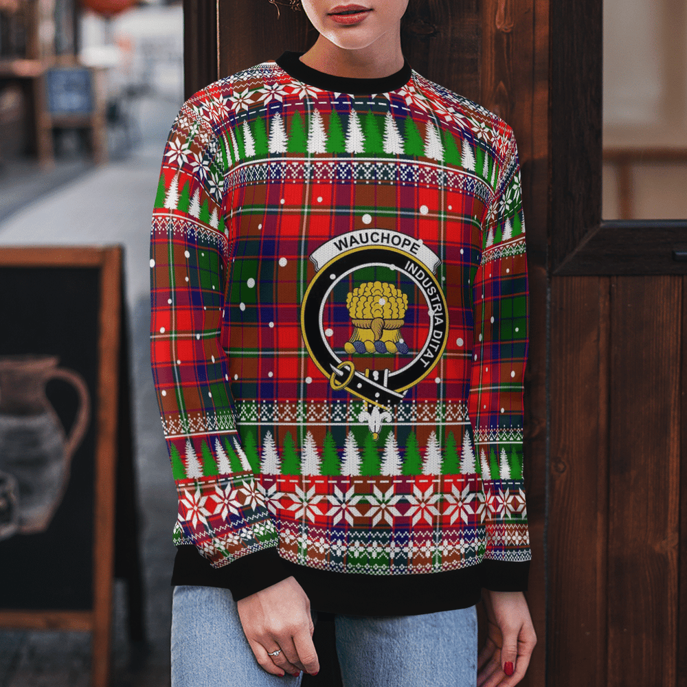 Clan Wauchope Crest Tartan Christmas Ugly Sweater FV70 Wauchope Crest Tartan Tartan Ugly Sweater