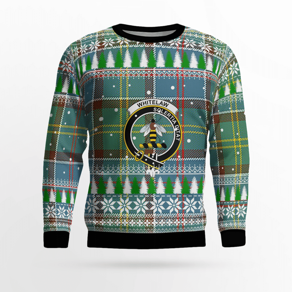 Clan Whitelaw Crest Tartan Christmas Ugly Sweater SQ13 Whitelaw Crest Tartan Tartan Ugly Sweater