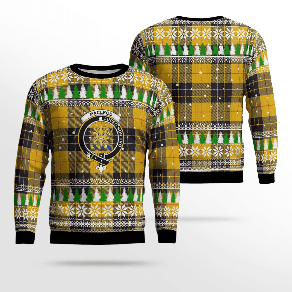 Clan MacLeod of Lewis Ancient Crest Tartan Christmas Ugly Sweater WC37 MacLeod of Lewis Ancient Crest Tartan Tartan Ugly Sweater