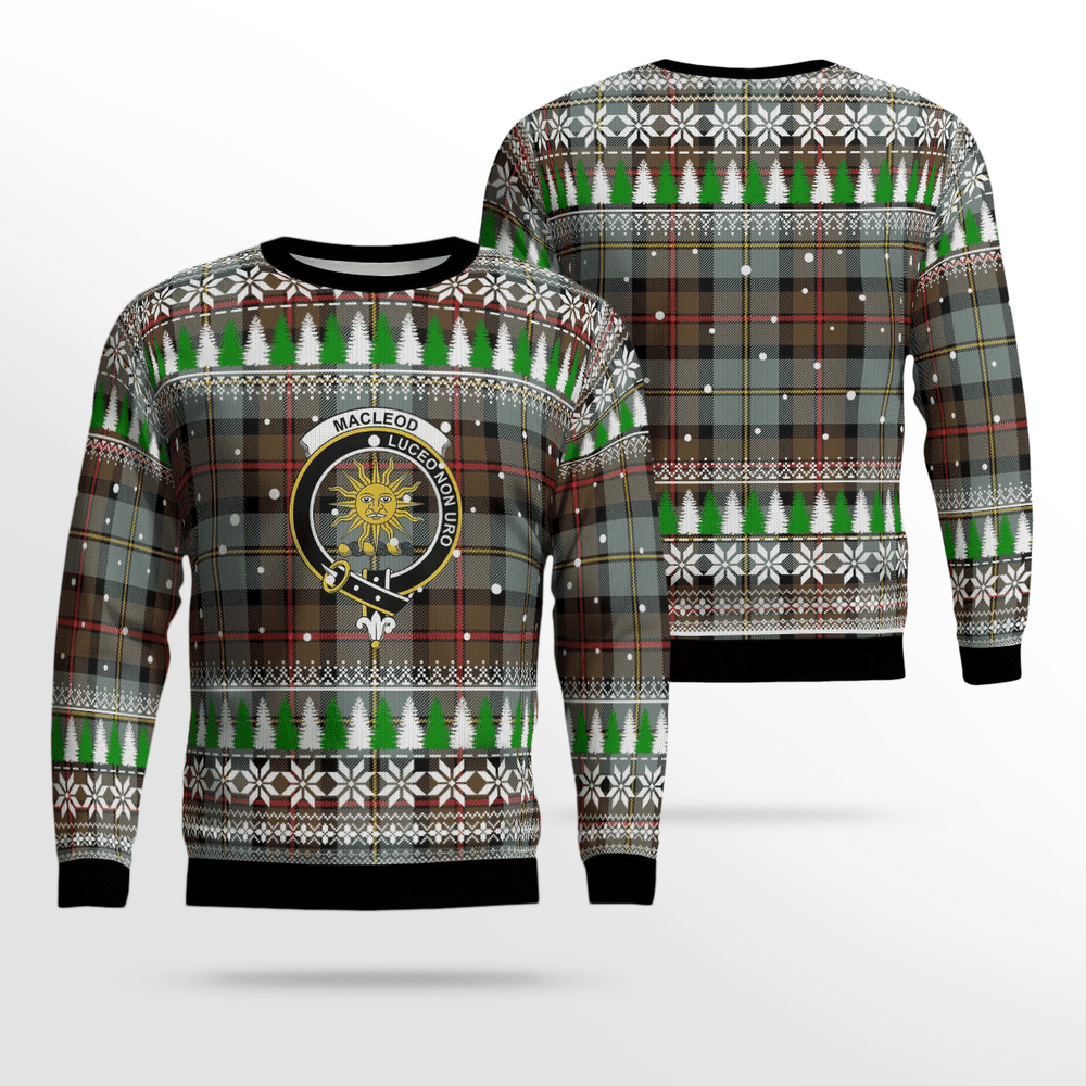 Clan MacLeod of Harris Weathered Crest Tartan Christmas Ugly Sweater TC76 MacLeod of Harris Weathered Crest Tartan Tartan Ugly Sweater