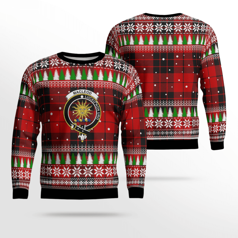 Clan MacLeod of Raasay Crest Tartan Christmas Ugly Sweater DY63 MacLeod of Raasay Crest Tartan Tartan Ugly Sweater
