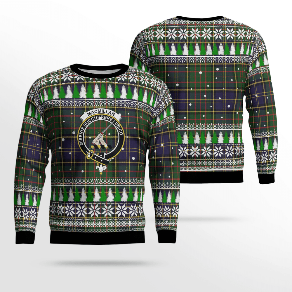 Clan MacMillan Hunting Modern Crest Tartan Christmas Ugly Sweater MJ95 MacMillan Hunting Modern Crest Tartan Tartan Ugly Sweater