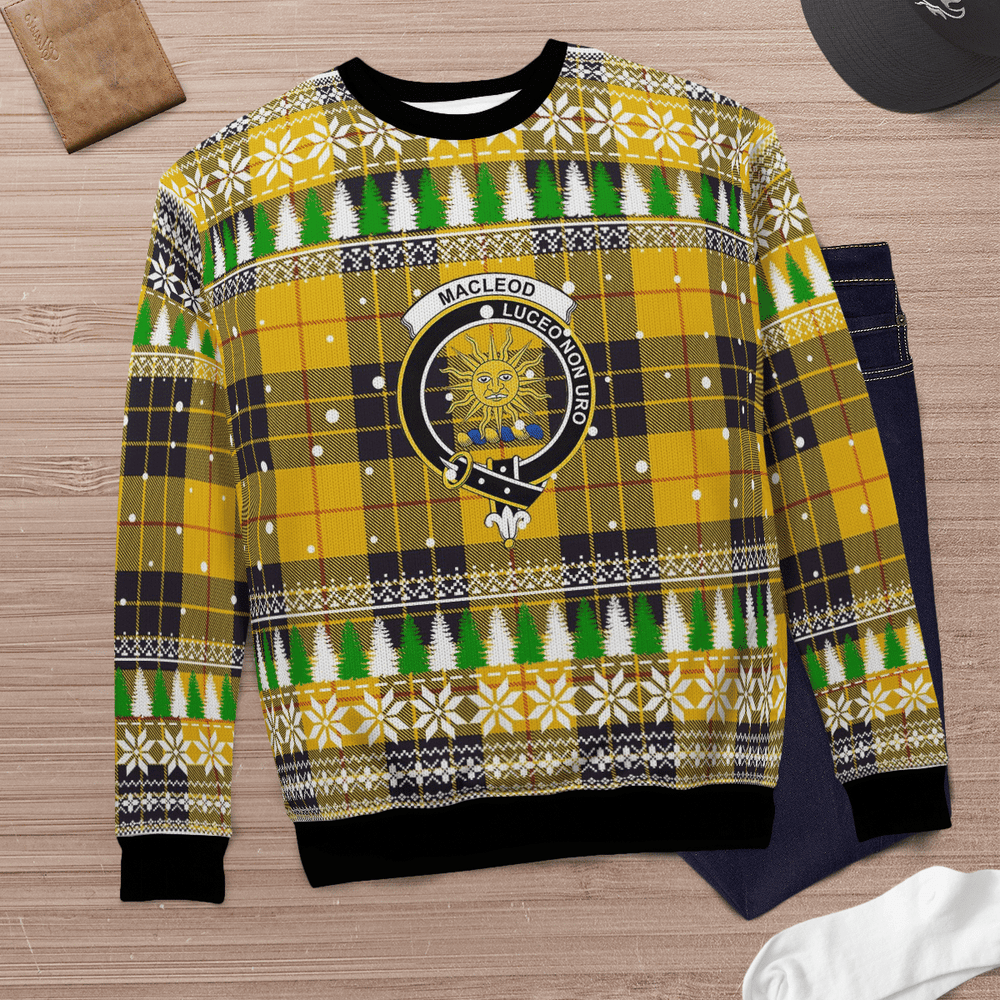 Clan MacLeod of Lewis Ancient Crest Tartan Christmas Ugly Sweater WC37 MacLeod of Lewis Ancient Crest Tartan Tartan Ugly Sweater