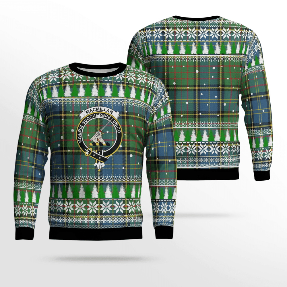 Clan MacMillan Hunting Ancient Crest Tartan Christmas Ugly Sweater AQ88 MacMillan Hunting Ancient Crest Tartan Tartan Ugly Sweater