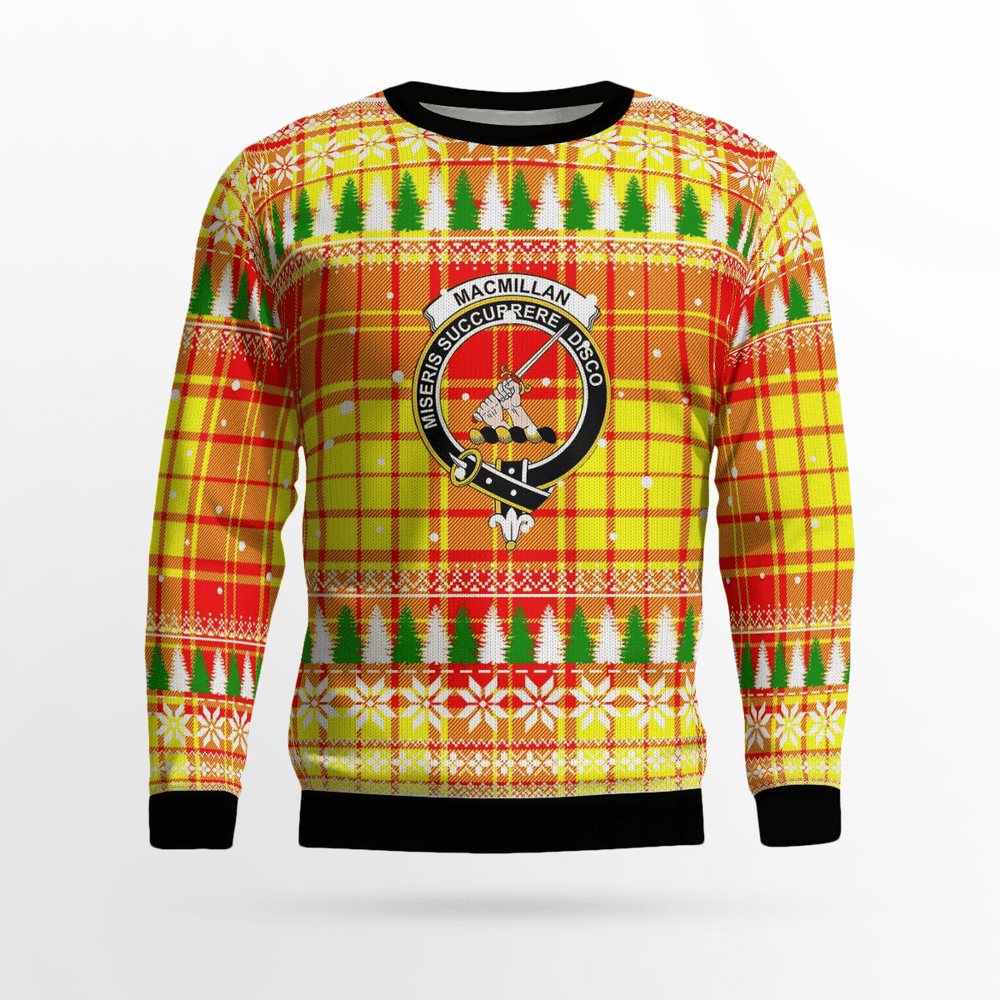 Clan MacMillan Crest Tartan Christmas Ugly Sweater JV59 MacMillan Crest Tartan Tartan Ugly Sweater