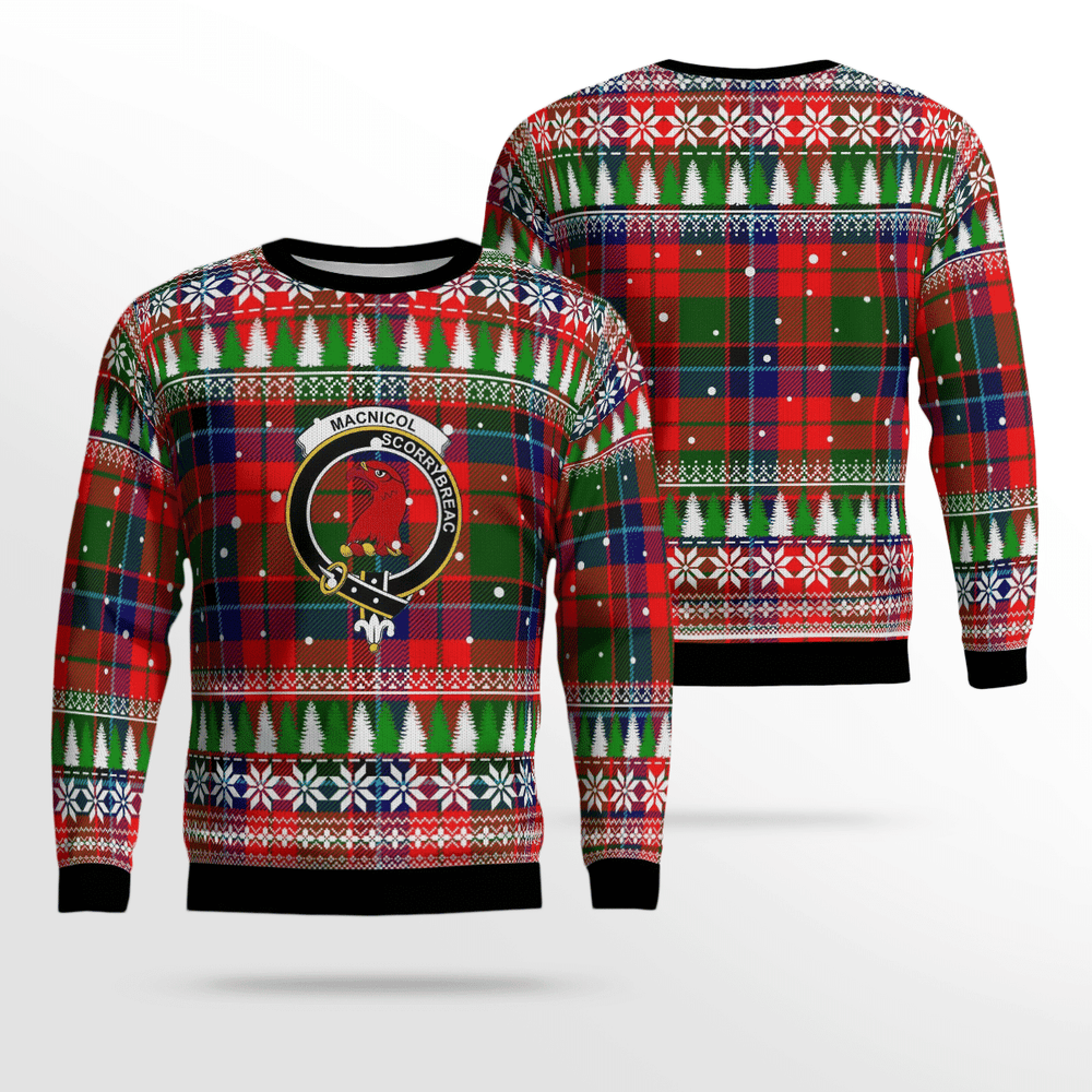 Clan Macnicol Crest Tartan Christmas Ugly Sweater IH96 Macnicol Crest Tartan Tartan Ugly Sweater