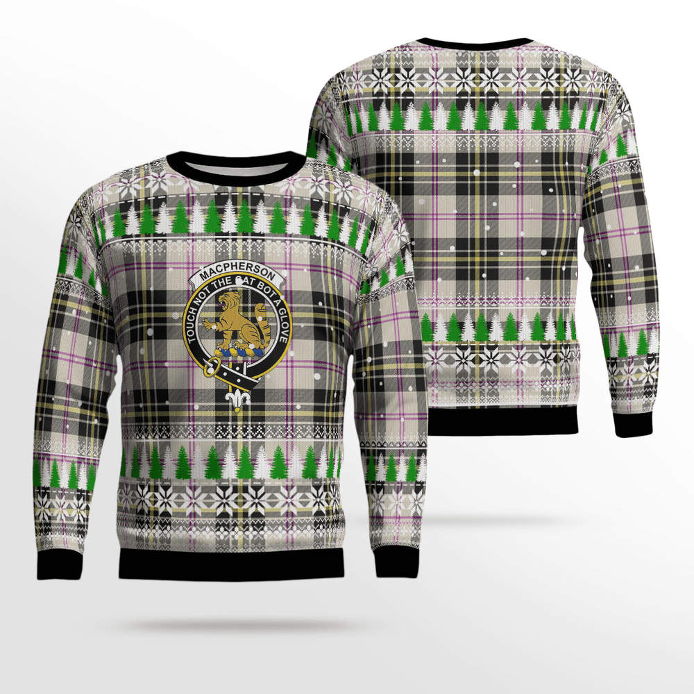Clan MacPherson Dress Ancient Crest Tartan Christmas Ugly Sweater BW13 MacPherson Dress Ancient Crest Tartan Tartan Ugly Sweater