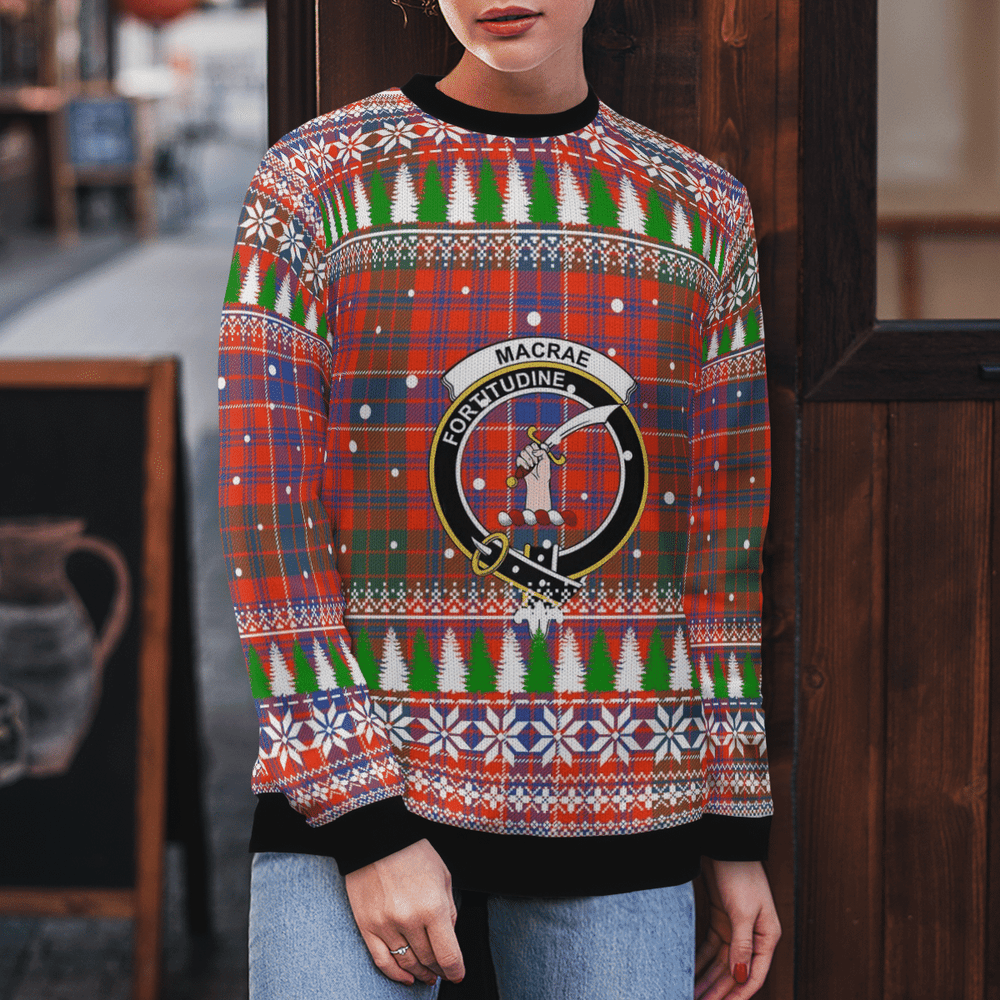 Clan MacRae Ancient Crest Tartan Christmas Ugly Sweater XP76 MacRae Ancient Crest Tartan Tartan Ugly Sweater