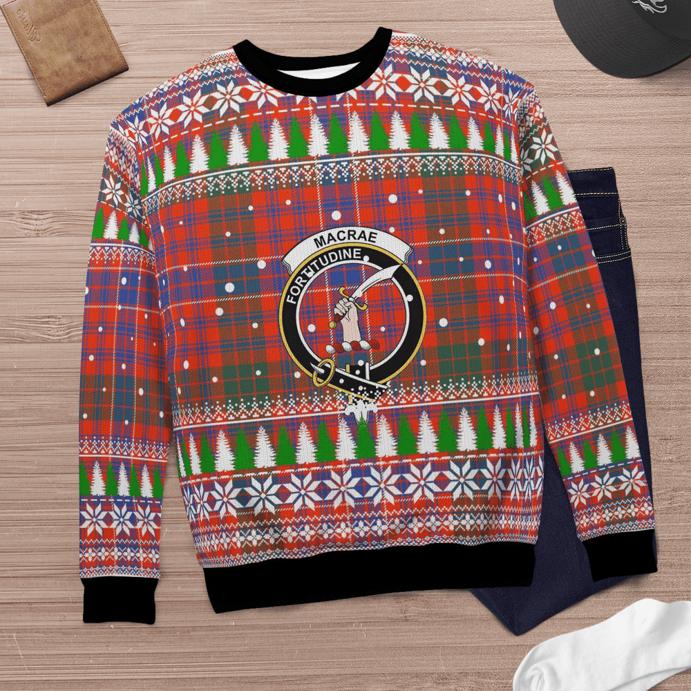 Clan MacRae Ancient Crest Tartan Christmas Ugly Sweater XP76 MacRae Ancient Crest Tartan Tartan Ugly Sweater