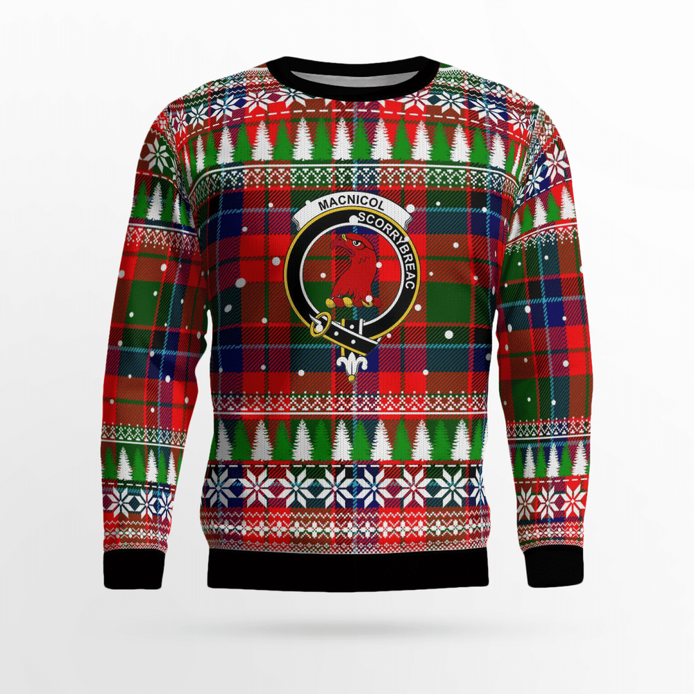 Clan Macnicol Crest Tartan Christmas Ugly Sweater IH96 Macnicol Crest Tartan Tartan Ugly Sweater