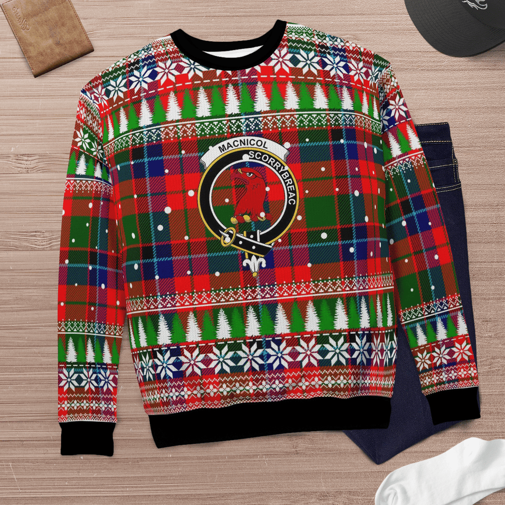 Clan Macnicol Crest Tartan Christmas Ugly Sweater IH96 Macnicol Crest Tartan Tartan Ugly Sweater