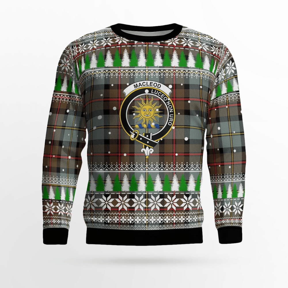 Clan MacLeod of Harris Weathered Crest Tartan Christmas Ugly Sweater TC76 MacLeod of Harris Weathered Crest Tartan Tartan Ugly Sweater