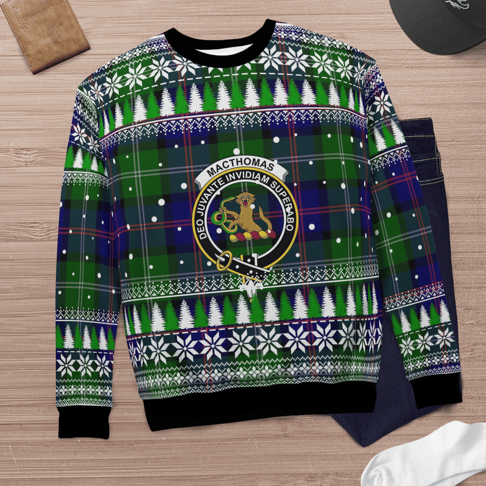 Clan MacThomas Modern Crest Tartan Christmas Ugly Sweater ZJ75 MacThomas Modern Crest Tartan Tartan Ugly Sweater