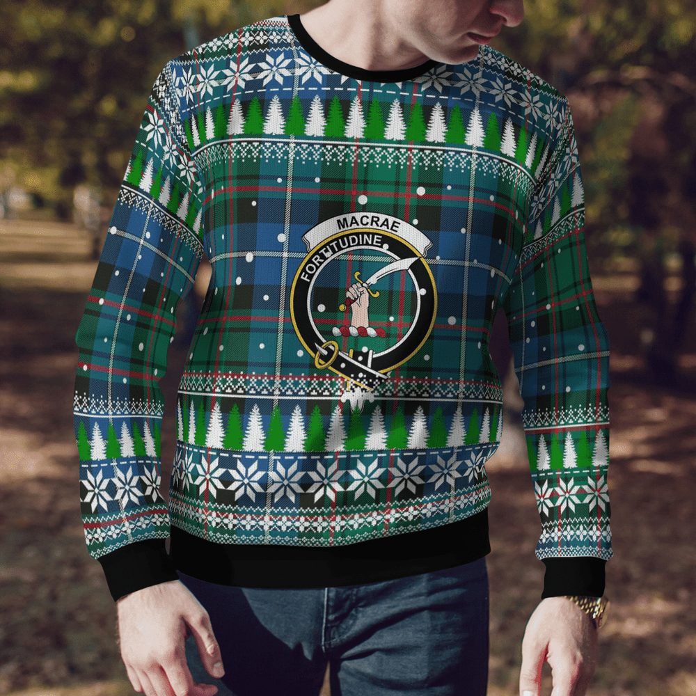 Clan MacRae Hunting Ancient Crest Tartan Christmas Ugly Sweater HC58 MacRae Hunting Ancient Crest Tartan Tartan Ugly Sweater