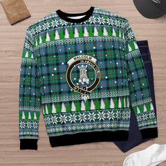 Clan Malcolm Ancient Crest Tartan Christmas Ugly Sweater EE55 Malcolm Ancient Crest Tartan Tartan Ugly Sweater