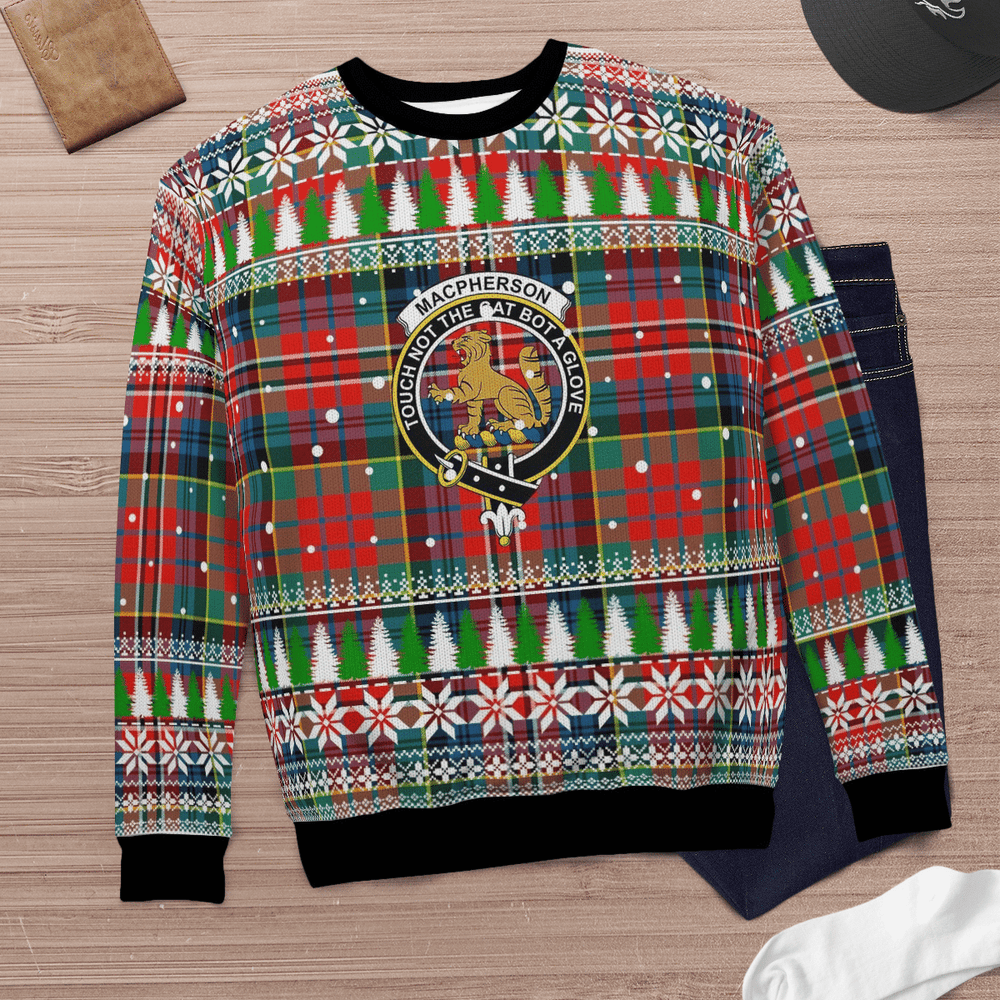 Clan MacPherson Ancient Crest Tartan Christmas Ugly Sweater GB69 MacPherson Ancient Crest Tartan Tartan Ugly Sweater