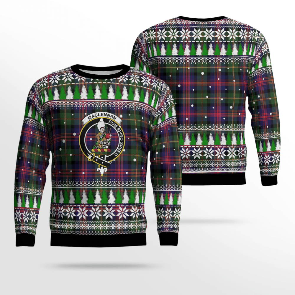 Clan MacLennan Crest Tartan Christmas Ugly Sweater BB54 MacLennan Crest Tartan Tartan Ugly Sweater