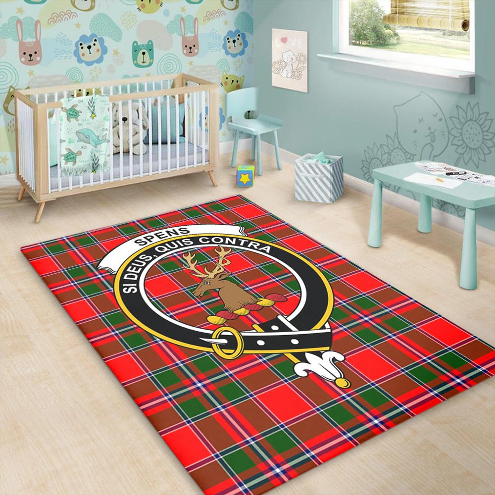 Spens Modern Tartan Crest Area Rug