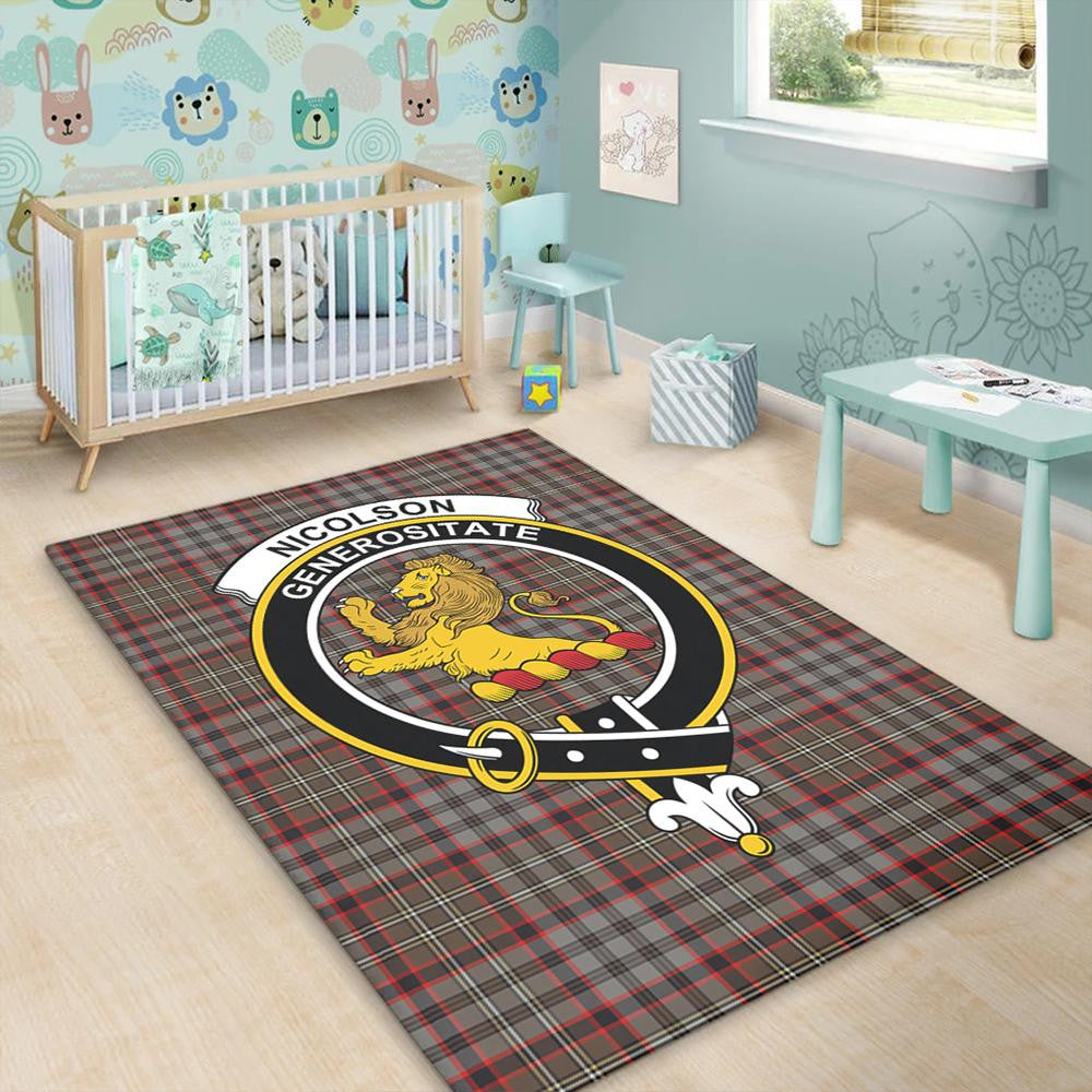 Nicolson Hunting Weathered Tartan Crest Area Rug