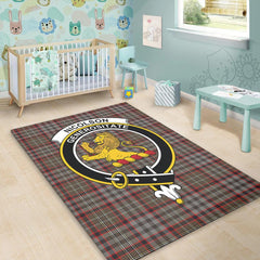 Nicolson Hunting Weathered Tartan Crest Area Rug