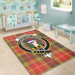 Buchanan Old Set Weathered Tartan Crest Area Rug