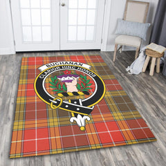 Buchanan Old Set Weathered Tartan Crest Area Rug