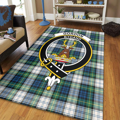 Clan Gordon Dress Ancient Tartan Crest Rug – Scottish Highland Carpet for Living Room, Celtic Home Decor & Scotland Gift