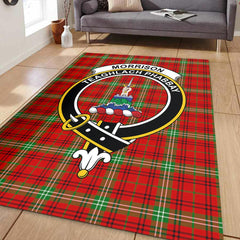 Morrison Red Modern Tartan Crest Area Rug
