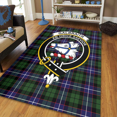 Clan Galbraith Modern Tartan Crest Rug – Scottish Highland Carpet for Living Room, Celtic Home Decor & Scotland Gift