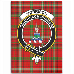 Morrison Red Modern Tartan Crest Area Rug