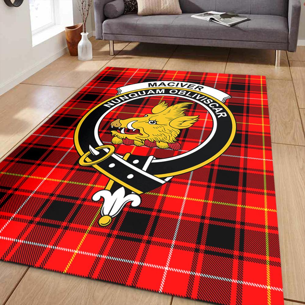 MacIver Modern Tartan Crest Area Rug