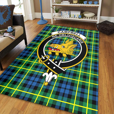 Clan Campbell of Breadalbane Ancient Tartan Crest Rug – Scottish Highland Carpet for Living Room, Celtic Home Decor & Scotland Gift