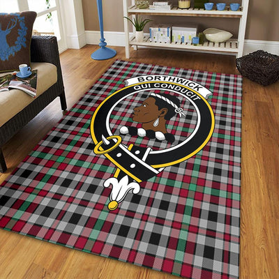 Clan Borthwick Ancient Tartan Crest Rug – Scottish Highland Carpet for Living Room, Celtic Home Decor & Scotland Gift