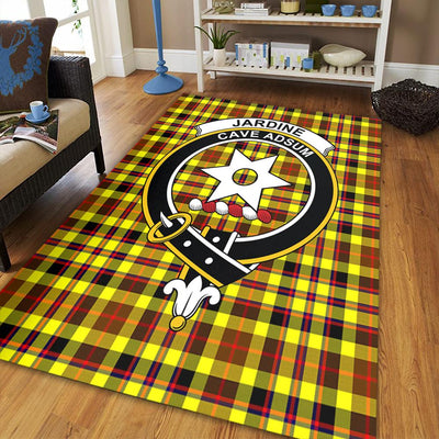 Clan Jardine Tartan Crest Rug – Scottish Highland Carpet for Living Room, Celtic Home Decor & Scotland Gift