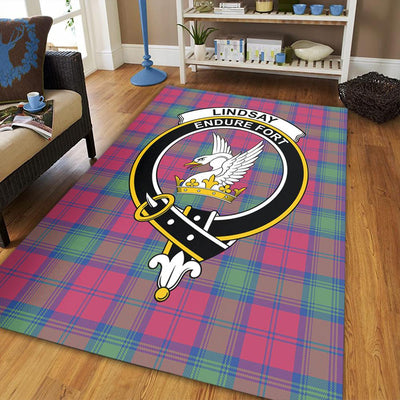 Clan Lindsay Ancient Tartan Crest Rug – Scottish Highland Carpet for Living Room, Celtic Home Decor & Scotland Gift