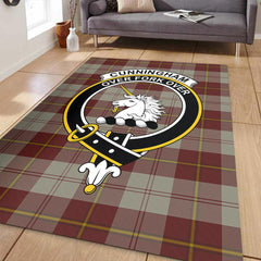 Cunningham Burgundy Dancers Tartan Crest Area Rug