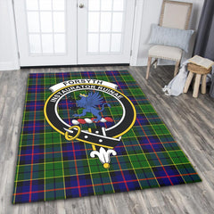 Forsyth Modern Tartan Crest Area Rug
