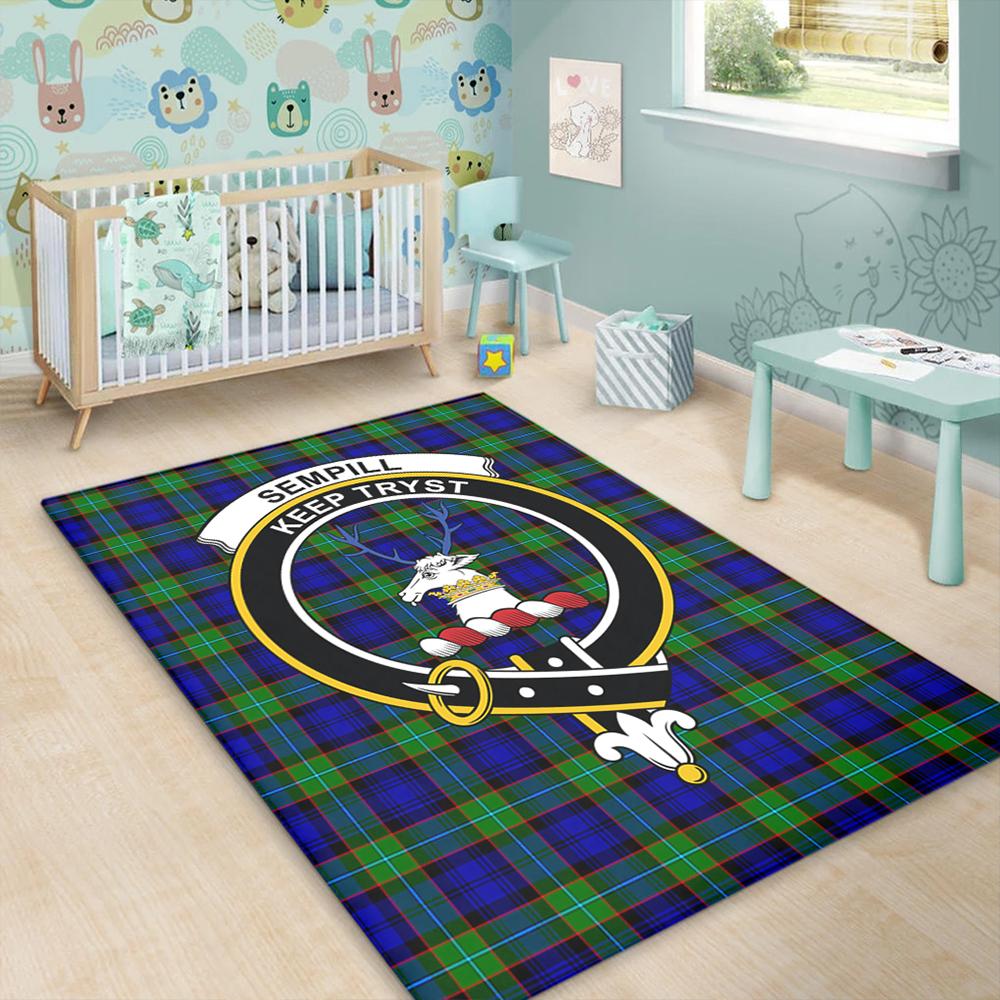 Sempill Modern Tartan Crest Area Rug