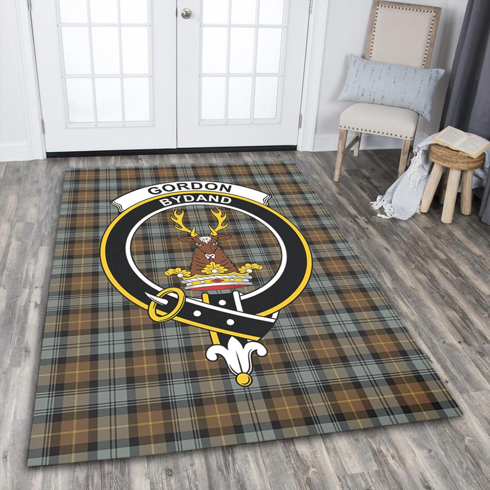 Gordon Weathered Tartan Crest Area Rug