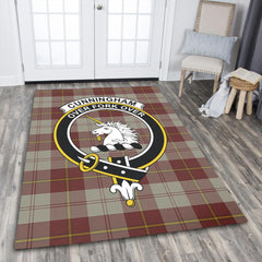 Cunningham Burgundy Dancers Tartan Crest Area Rug