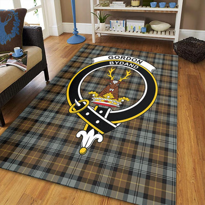 Clan Gordon Weathered Tartan Crest Rug – Scottish Highland Carpet for Living Room, Celtic Home Decor & Scotland Gift BM82