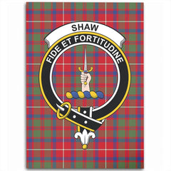 Shaw Red Modern Tartan Crest Area Rug