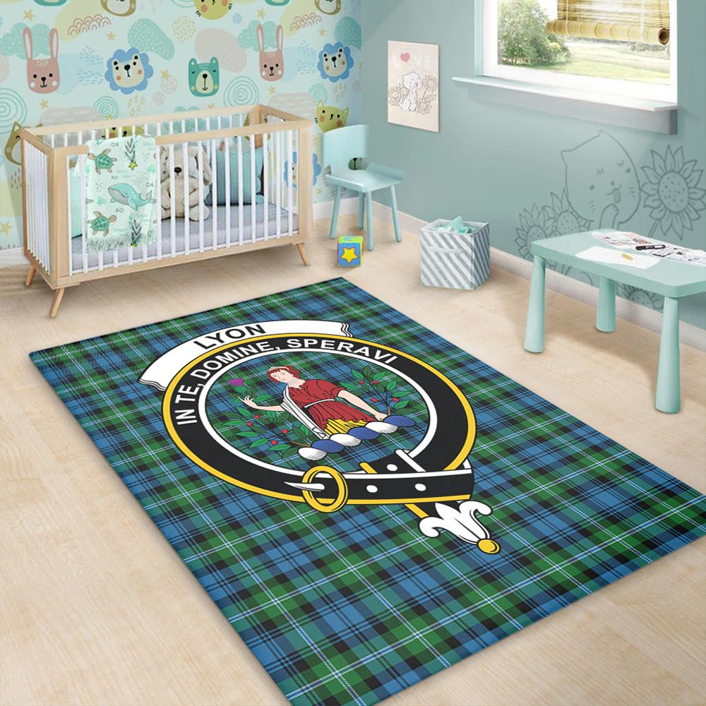 Lyon Clan Tartan Crest Area Rug
