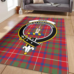 Shaw Red Modern Tartan Crest Area Rug
